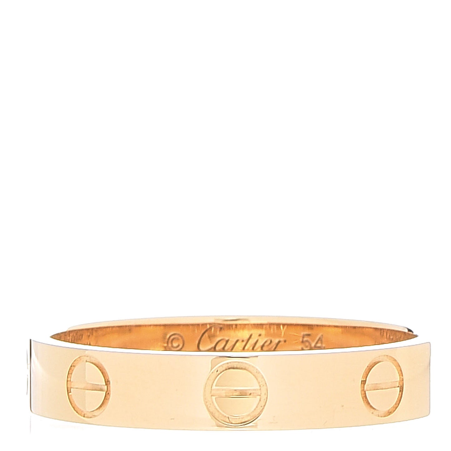 18K Yellow Gold 3.5mm LOVE Wedding Band Ring 54 6.75