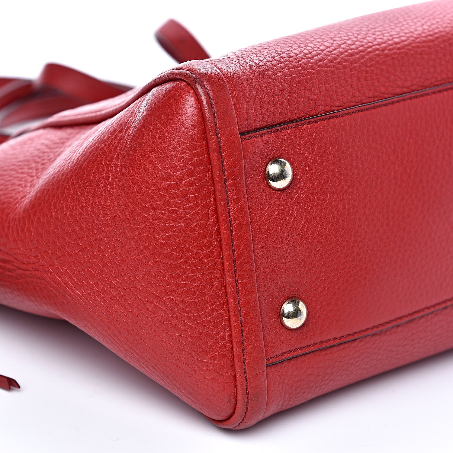 Gucci Pebbled Calfskin Small Soho Top Handle Bag Red 9 of 24