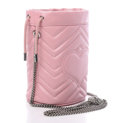 Gucci Calfskin Matelasse Mini GG Marmont 2.0 Bucket Bag Wild Rose 2 of 9
