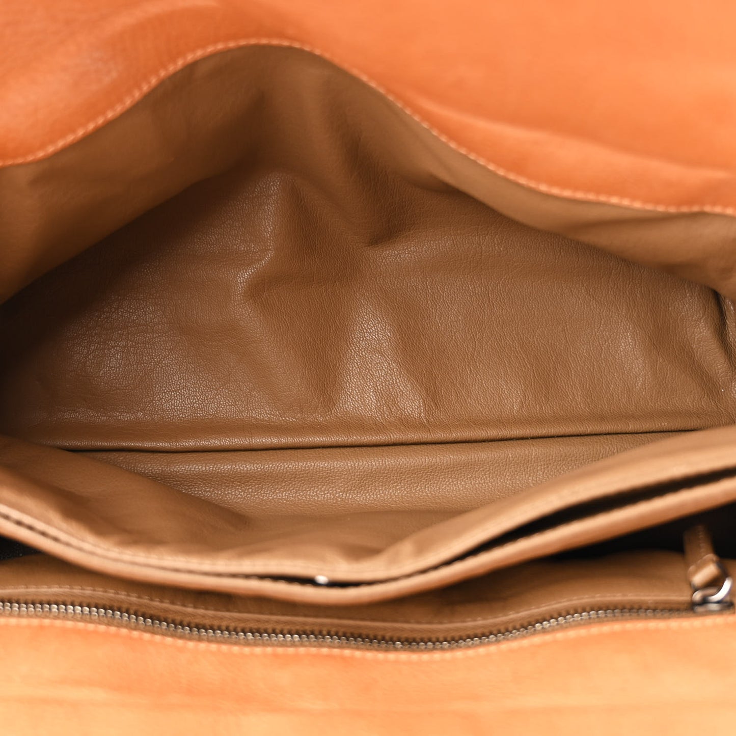 Vitello Daino Turn Lock Frame Shoulder Bag Caramel