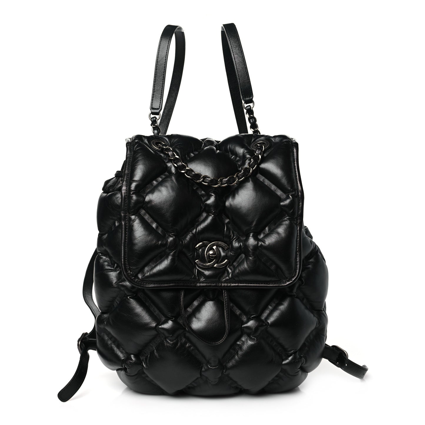 Calfskin Quilted Chesterfield Backpack Black
