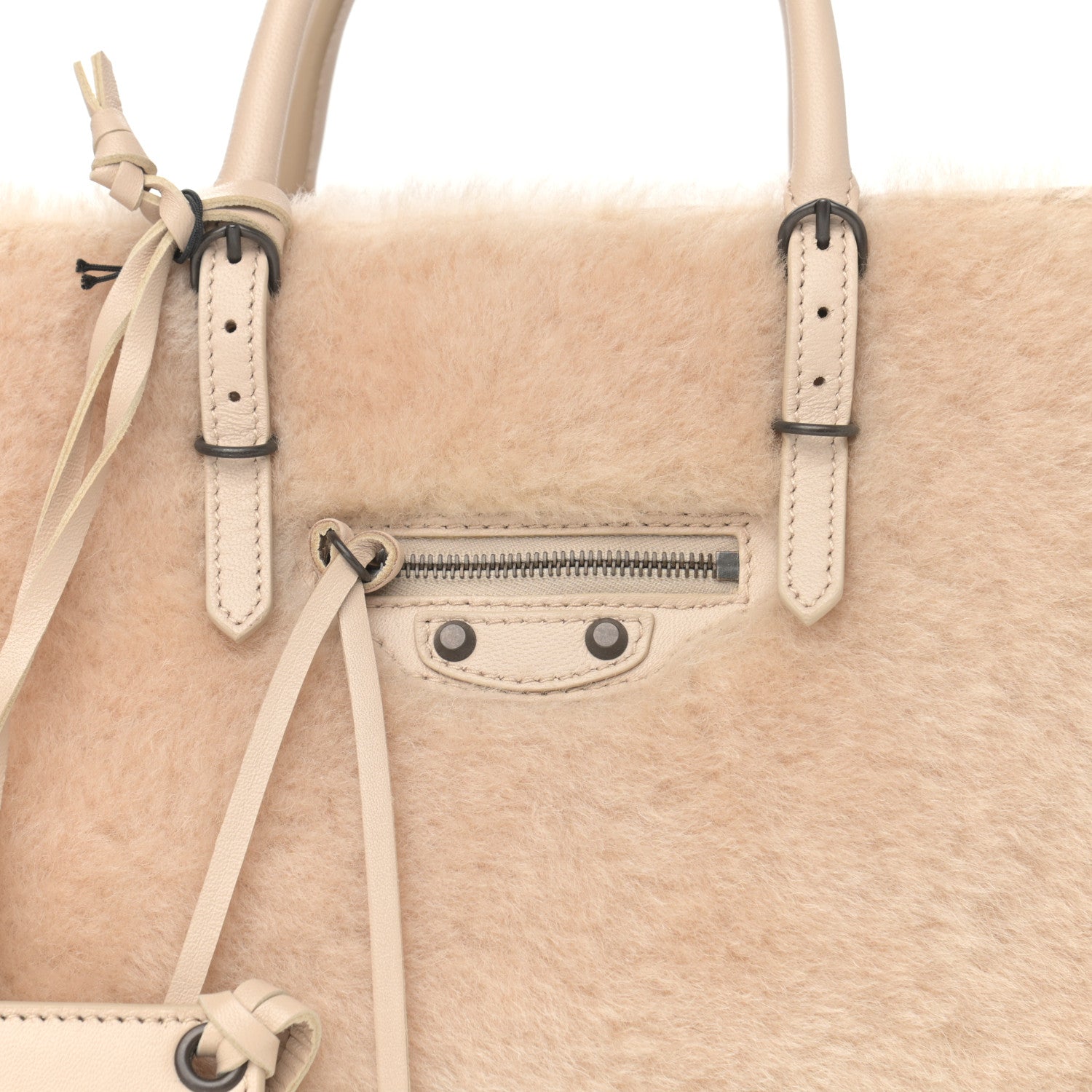 Balenciaga Merino Wool Papier A6 Zip Around Tote Beige Tapioca 8 of 11