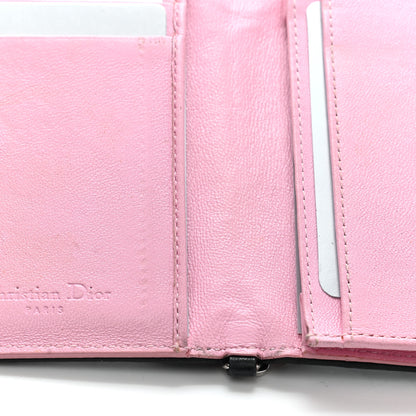 Christian Dior Lambskin Cannage Bi-Color Small Lady Dior Flap Card Holder Black Pink 13 of 19