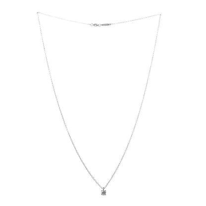 Tiffany Platinum Diamond .18ct Solitaire Pendant Necklace 3 of 6
