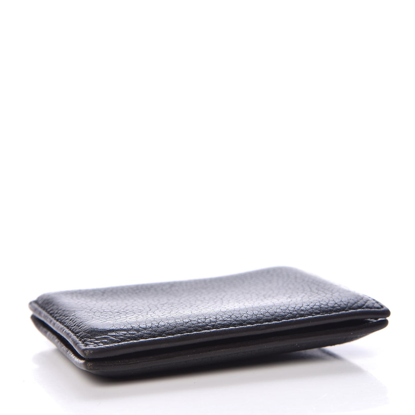Drummed Calfskin Gusset Card Holder Black