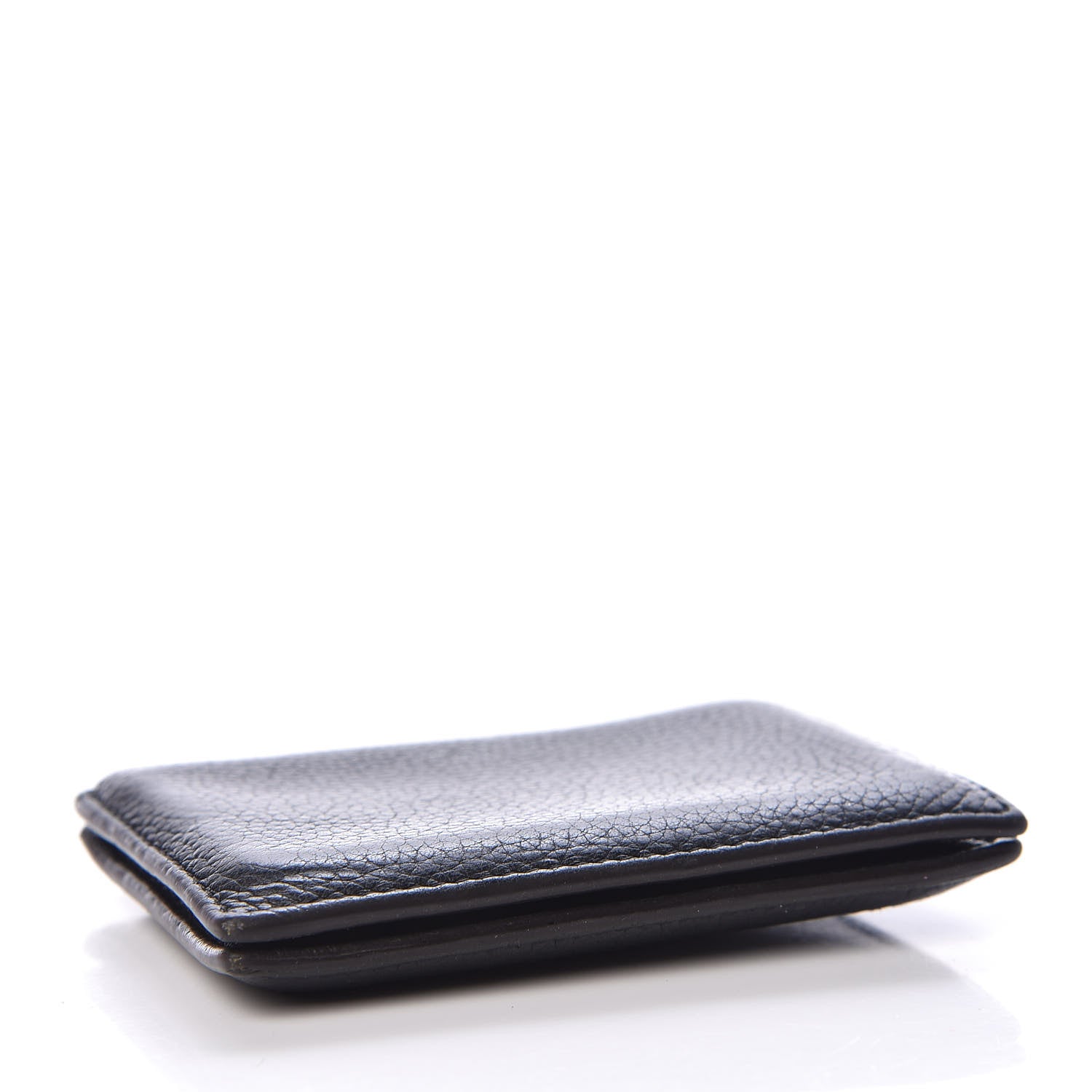 Celine Drummed Calfskin Gusset Card Holder Black 4 of 13