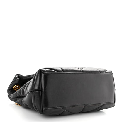 Saint Laurent Lambskin Quilted Small Loulou Puffer Monogram Chain Satchel Black 4 of 9