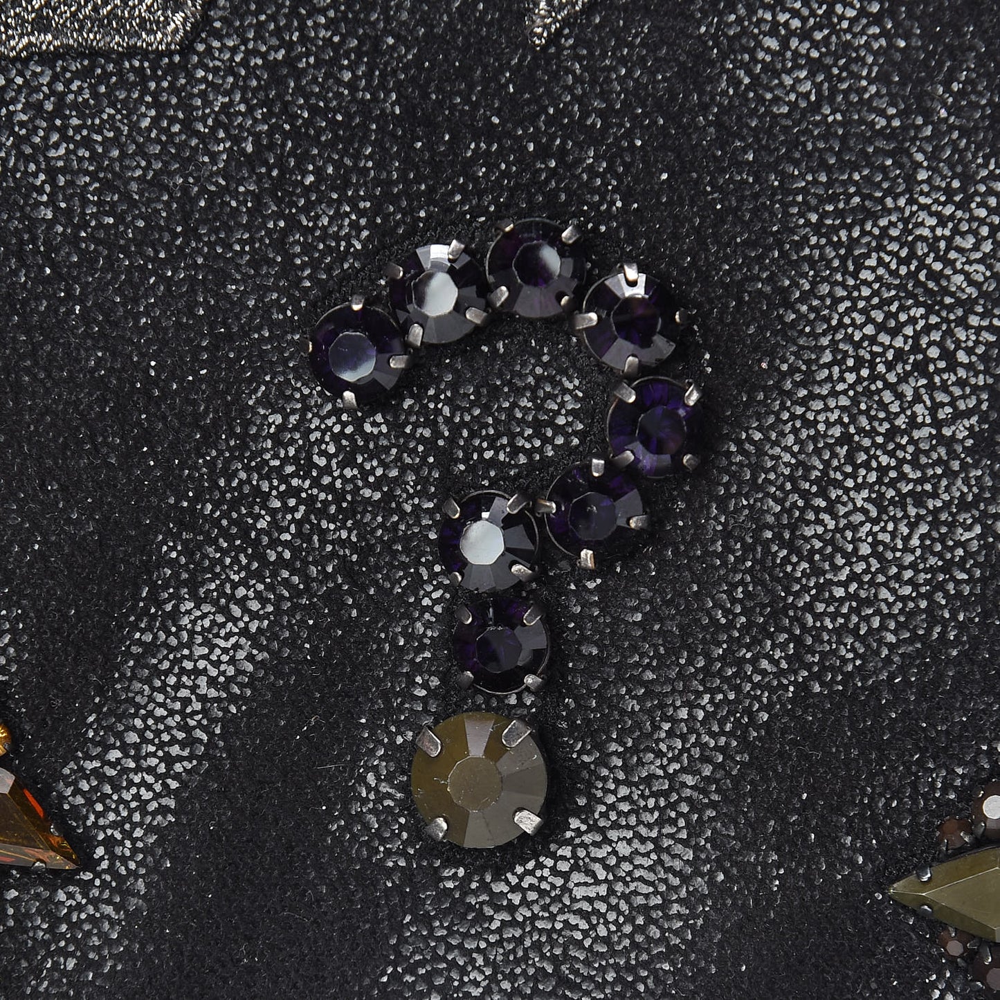 Shaggy Deer Crystal Falabella Clutch Black