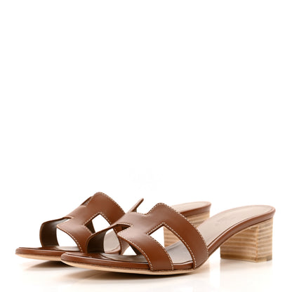 Hermes Calfskin Oasis Sandals 36 Gold 2 of 9