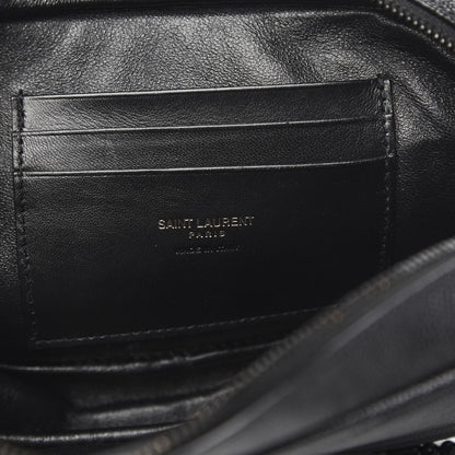 Saint Laurent Grain De Poudre Matelasse Monogram Mini Lou Camera Bag Black 7 of 11