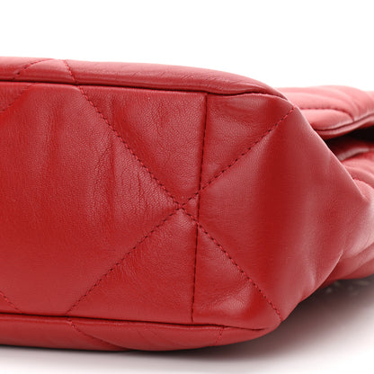 Chanel Goatskin Quilted Large Chanel 19 Flap Red 10 of 10