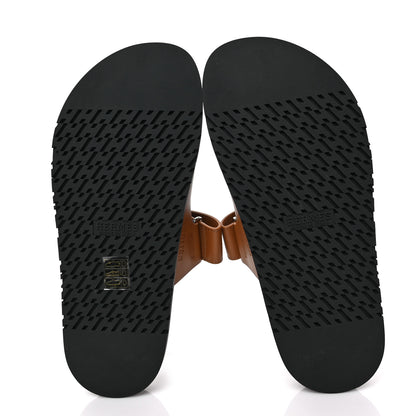 Hermes Calfskin Womens Chypre Sandals 39 Natural 5 of 9