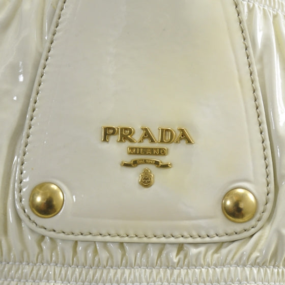 Vernice Dressy Gaufre Tote White