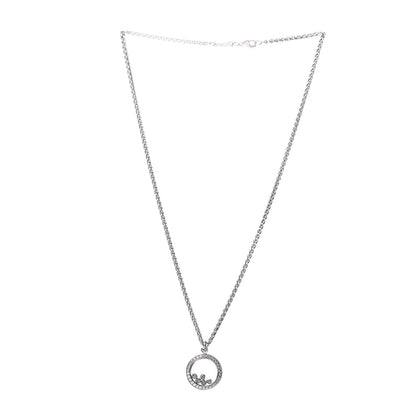 Chopard 18K White Gold Diamond 5 Happy Diamonds Circle Pendant Necklace 4 of 7