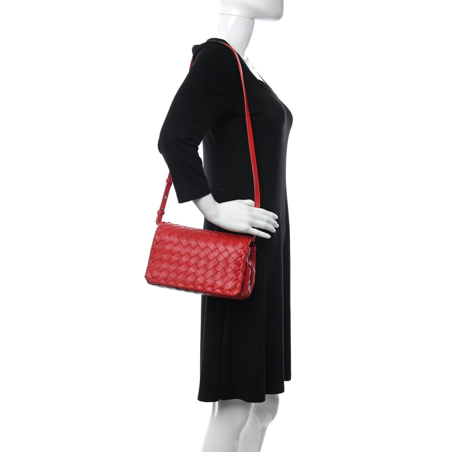 Bottega Veneta Nappa Intrecciato Crossbody Messenger Flap Red 2 of 10