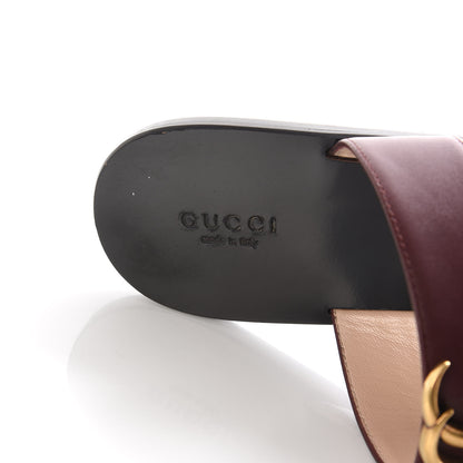 Gucci Calfskin GG Marmont Thong Sandals 39.5 Vintage Bordeaux 7 of 9