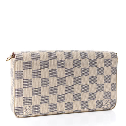 Louis Vuitton Damier Azur Pochette Felicie Chain Wallet Rose Ballerine 4 of 8