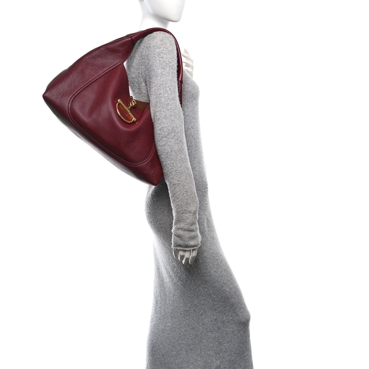 Gucci Grained Calfskin Softbit Maxi Shoulder Bag Rosso 2 of 11