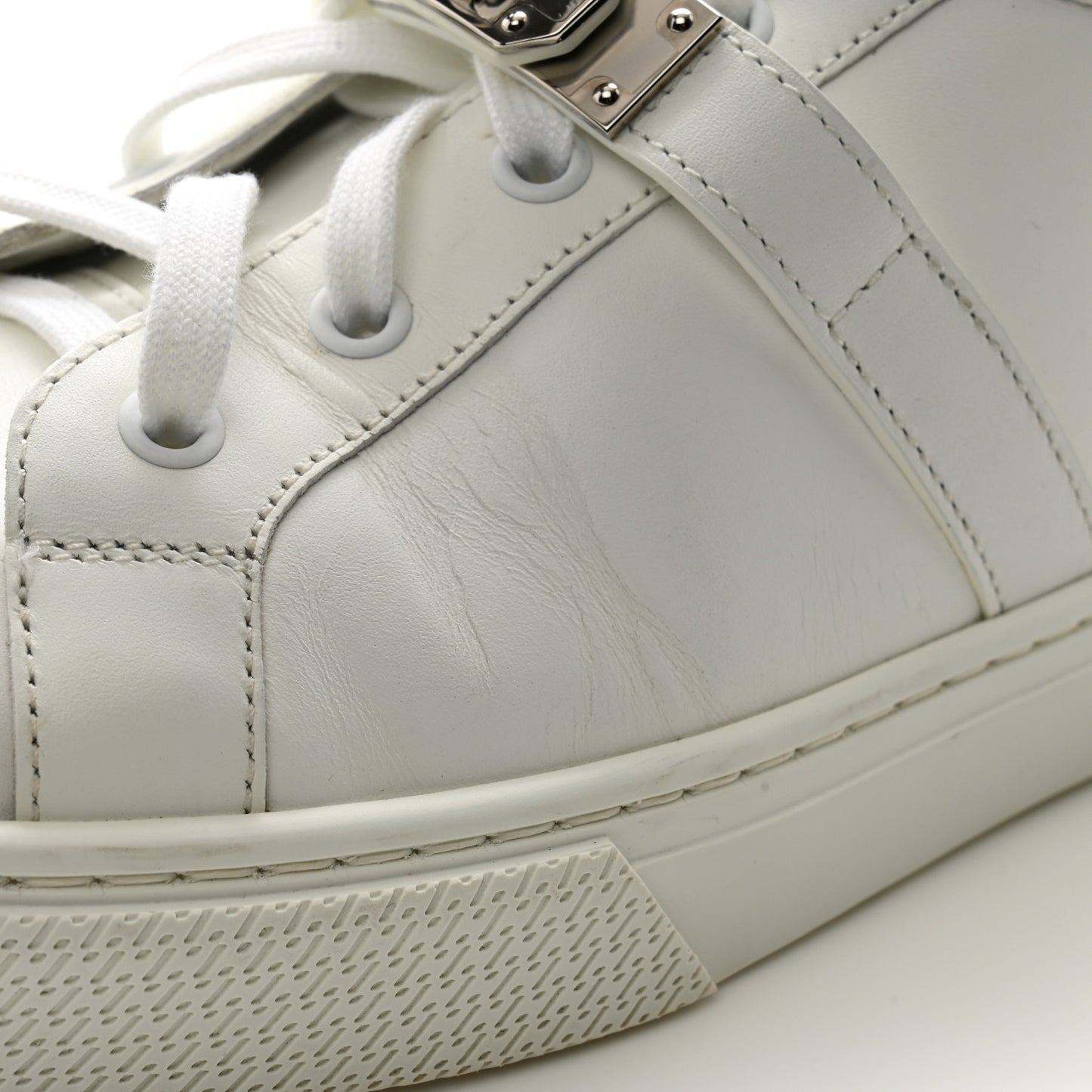 Calfskin Mens Day Sneakers 40.5 White