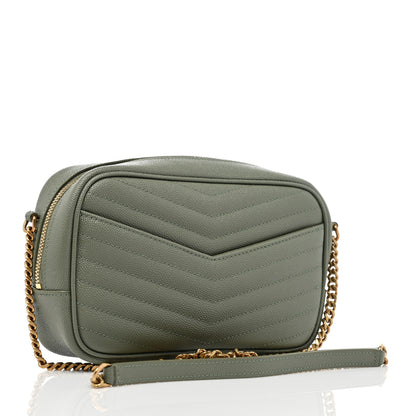 Saint Laurent Grain De Poudre Matelasse Monogram Mini Lou Camera Bag Light Sage 3 of 8