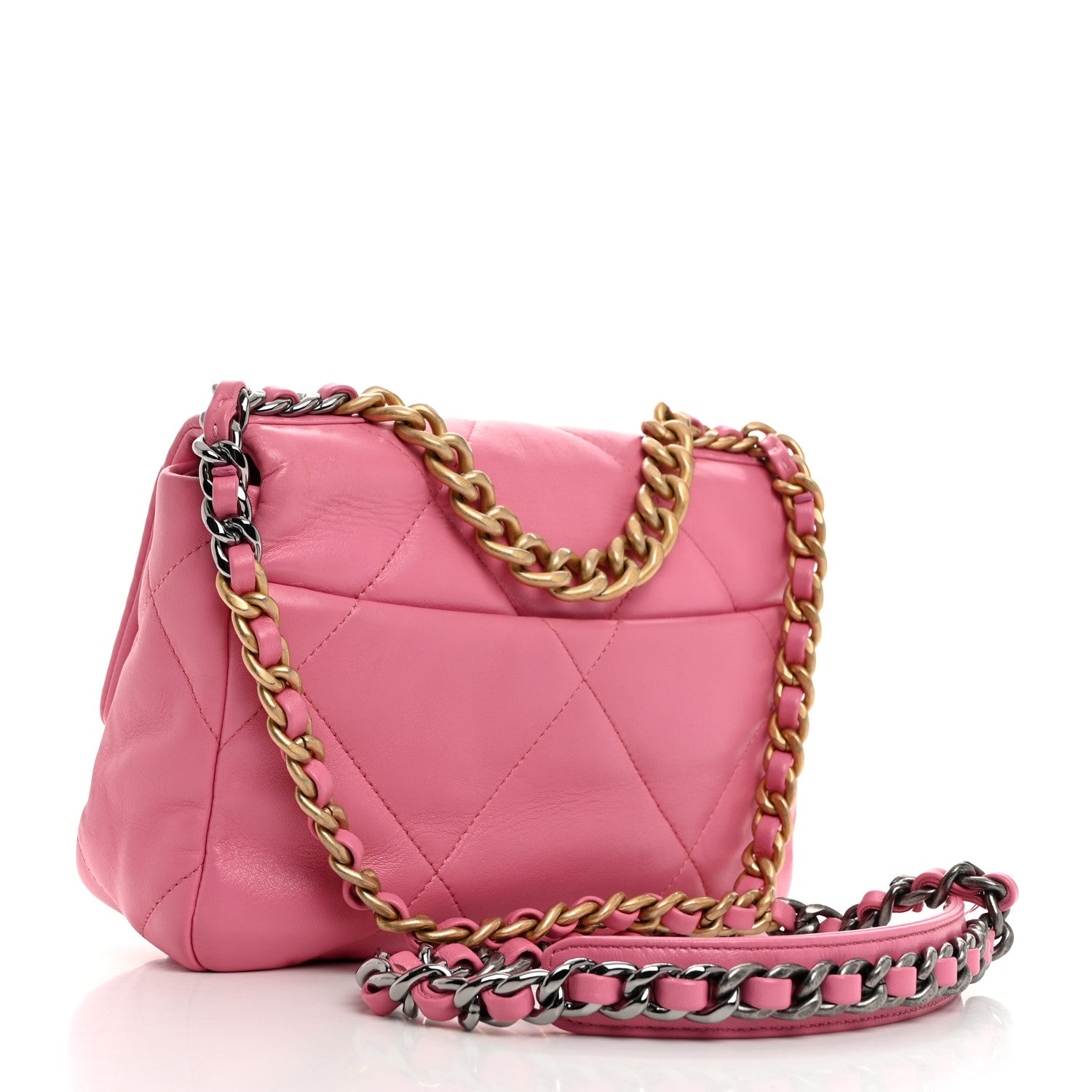 Chanel Lambskin Quilted Medium Chanel 19 Flap Pink 2 of 11