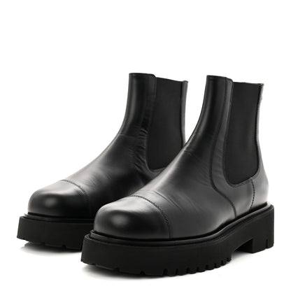 Chanel Calfskin Cap Toe CC Short Boots 39.5 Black 4 of 9