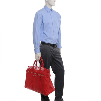 Balenciaga Agneau Classic Hardware Mens Oversize Top Handle Bag Flame 2 of 17
