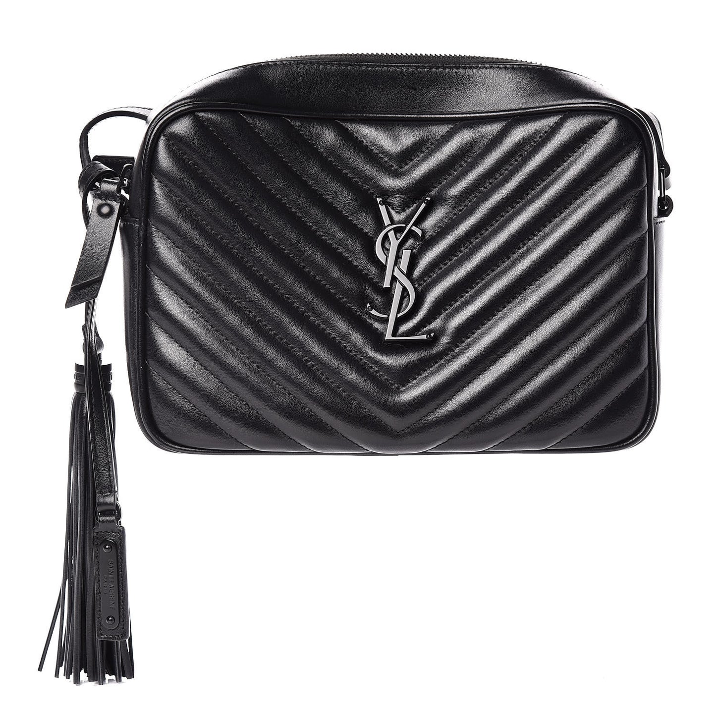 Calfskin Matelasse Monogram Lou Camera Bag Black