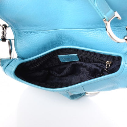 Christian Dior Calfskin Saddle Bag Blue 5 of 12