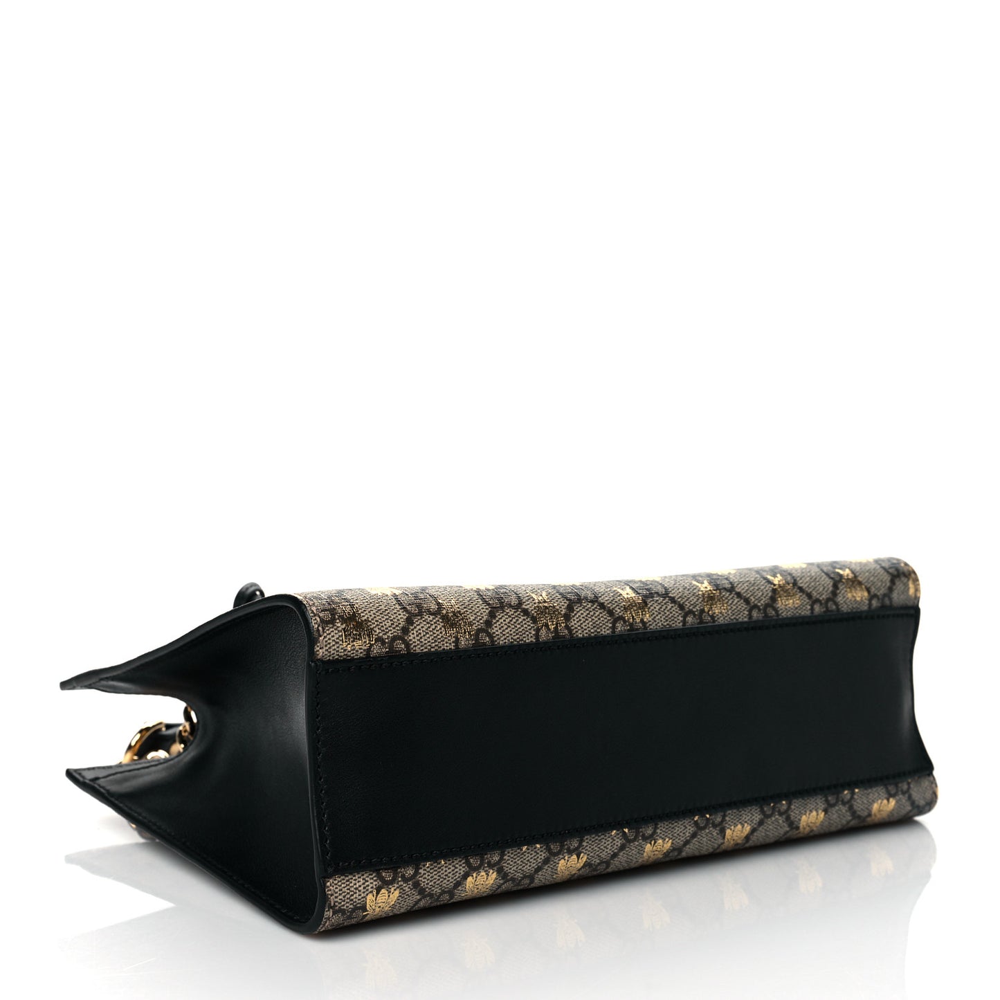 GG Supreme Monogram Bees Small Padlock Tote Beige Oro Black