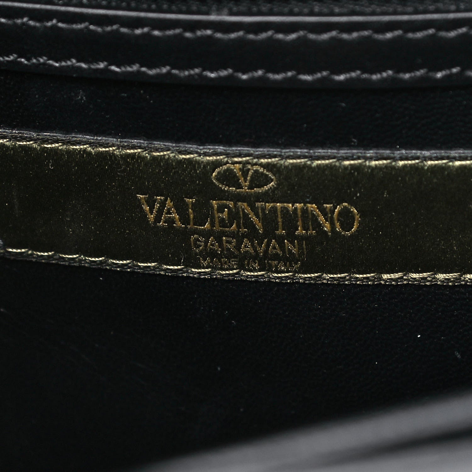Valentino Garavani Calfskin Panther Medium Guitar Strap Rockstud Rolling Flap Saddle Bag Black 8 of 8