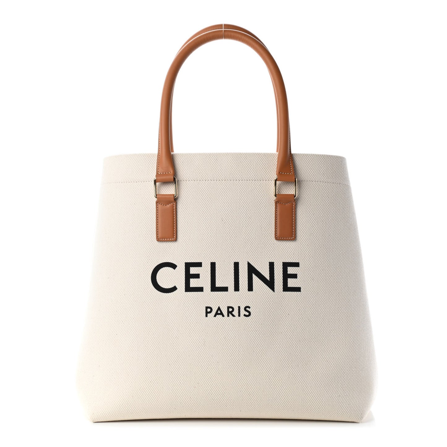Canvas Calfskin Horizontal Cabas Natural Tan