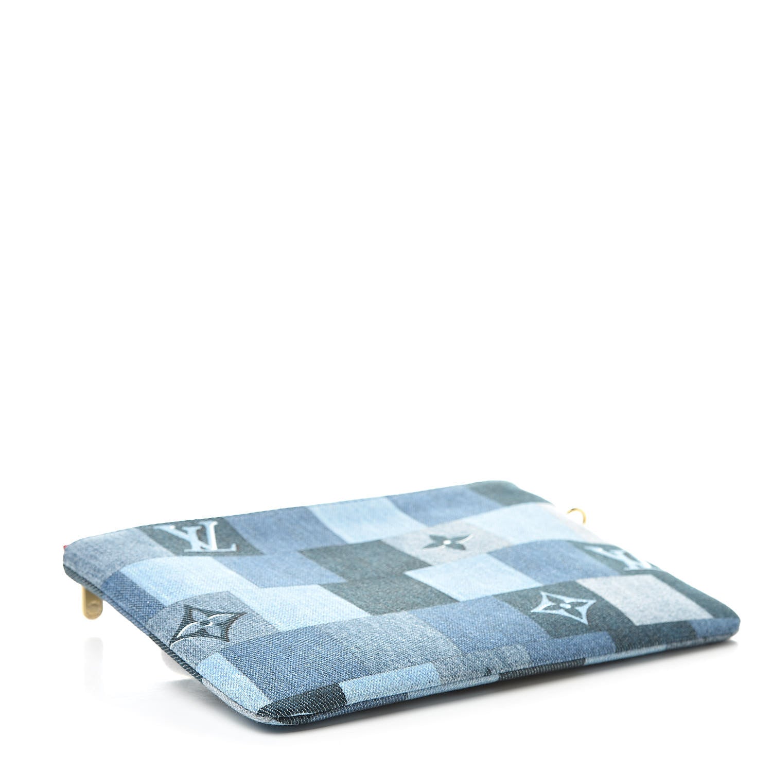 Louis Vuitton Denim Monogram Patchwork City Pouch Blue Rouge 4 of 7