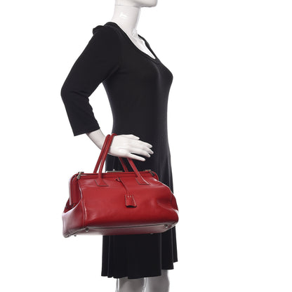 Prada Goatskin Cerniera Doctor Bag Rubino 2 of 14