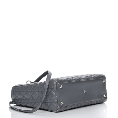 Christian Dior Lambskin Cannage Large Lady Dior Grey 4 of 20