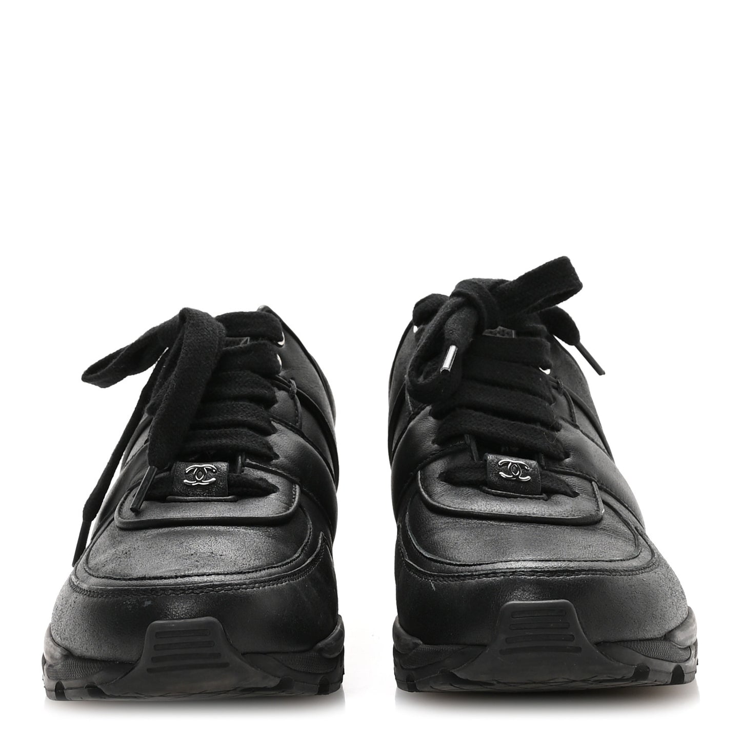 Calfskin Tweed Womens Sneakers 37 Black