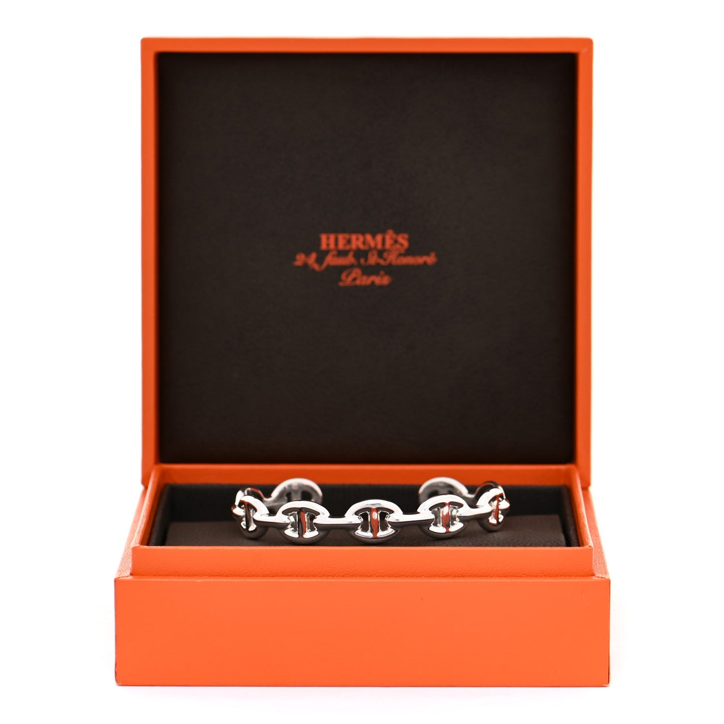 Sterling Silver MM Chaine d'Ancre Enchainee Cuff Bracelet ST