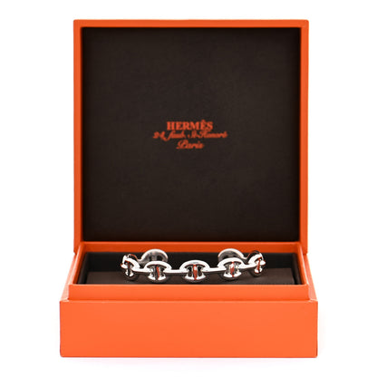 Hermes Sterling Silver MM Chaine d'Ancre Enchainee Cuff Bracelet ST 6 of 6