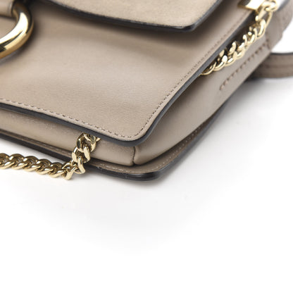 Chloe Suede Calfskin Small Faye Shoulder Bag Motty Grey 12 of 13