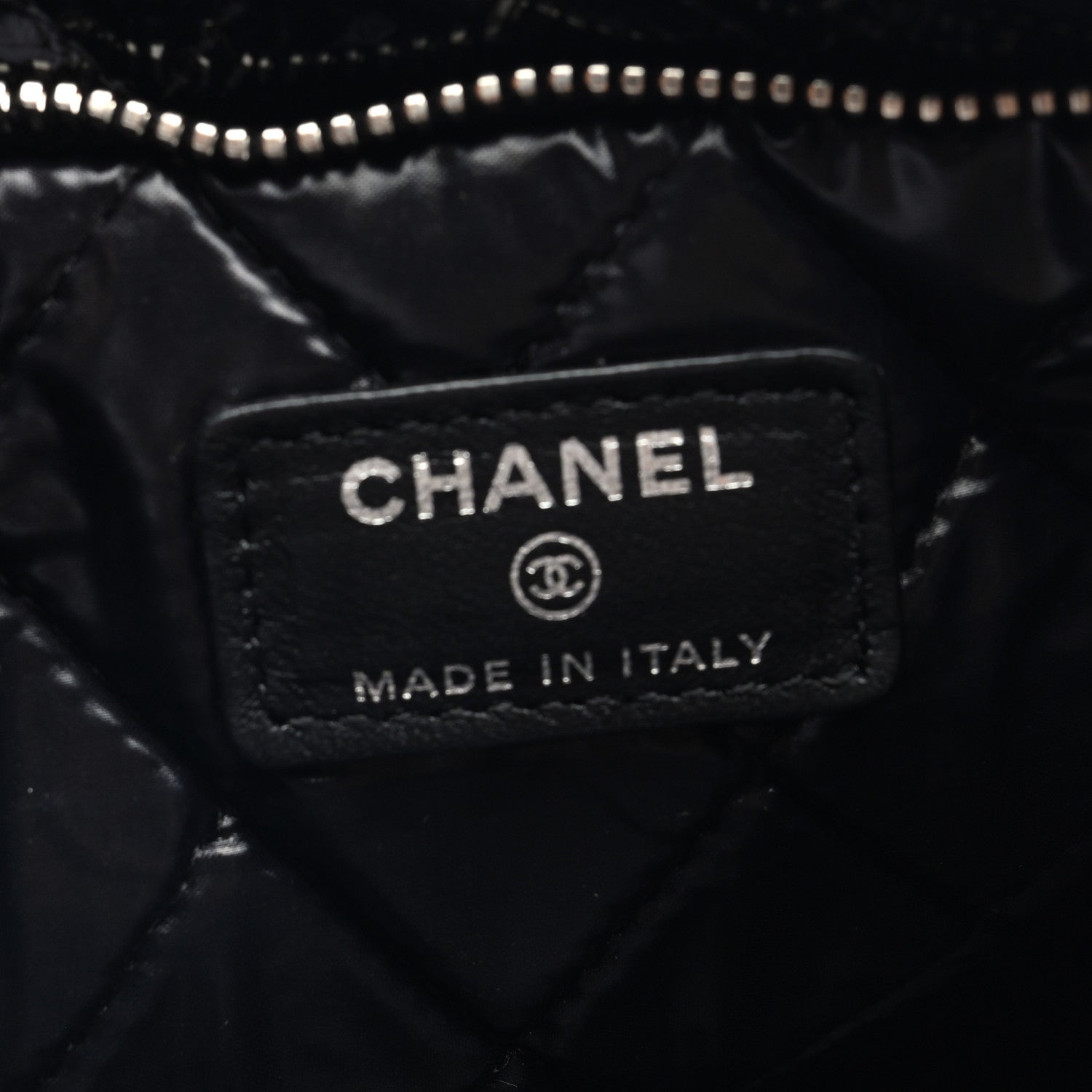 Chanel Patent Calfskin Quilted Beauty CC Clutch Black 7 of 7