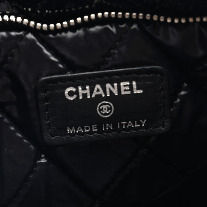 Chanel Patent Calfskin Quilted Beauty CC Clutch Black 7 of 7