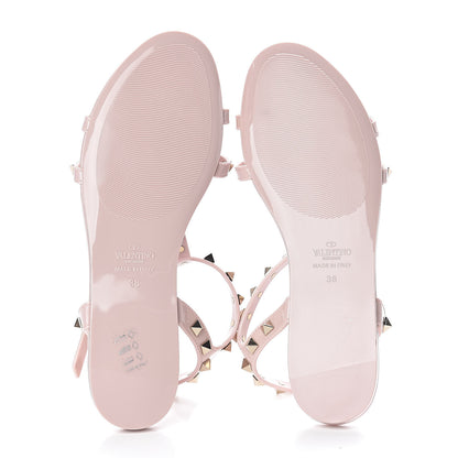 Valentino Garavani PVC Jelly Rockstud Caged Sandals 38 Water Rose 5 of 7