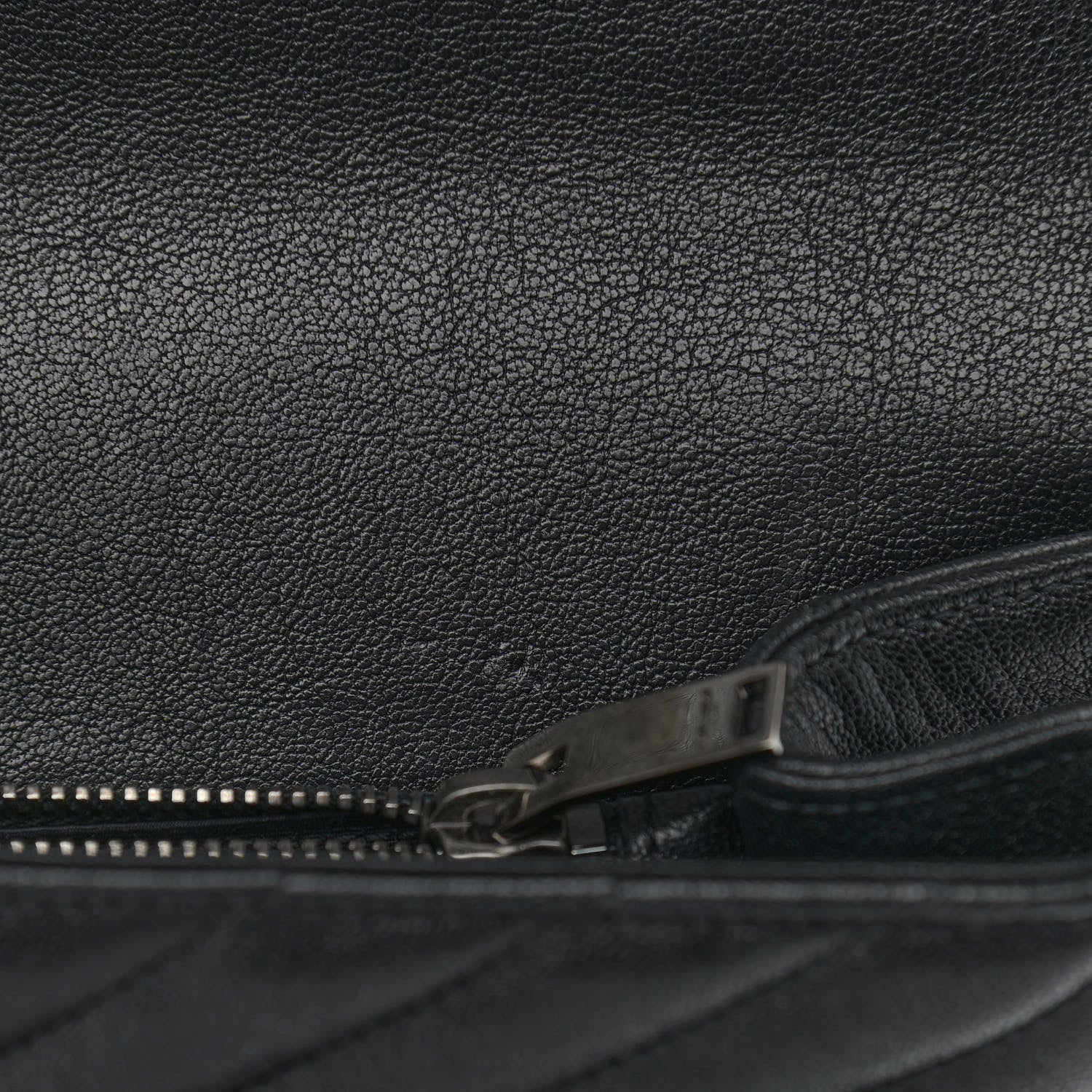 Saint Laurent Sheepskin Matelasse Chevron Monogram Large College Satchel Black 11 of 14