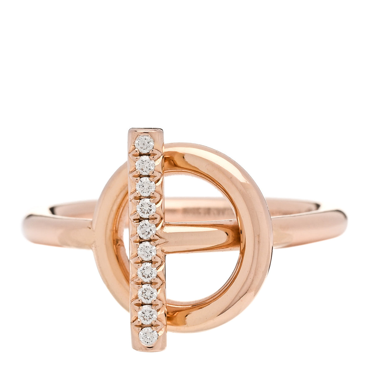 18K Rose Gold Diamond PM Echappee Ring 53 6.5