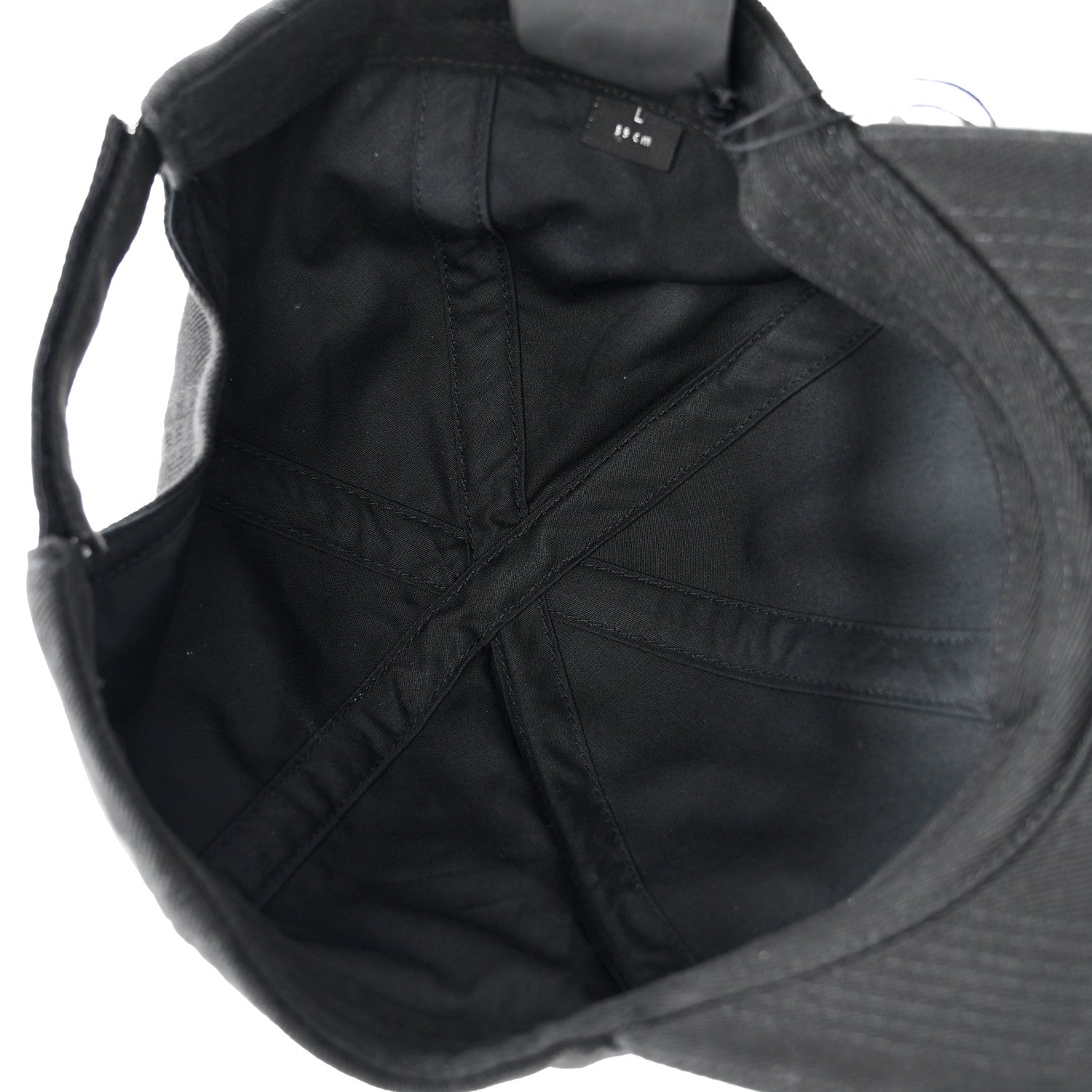 Balenciaga Cotton Drill Logo Classic Baseball Cap 59 L Black White 7 of 9