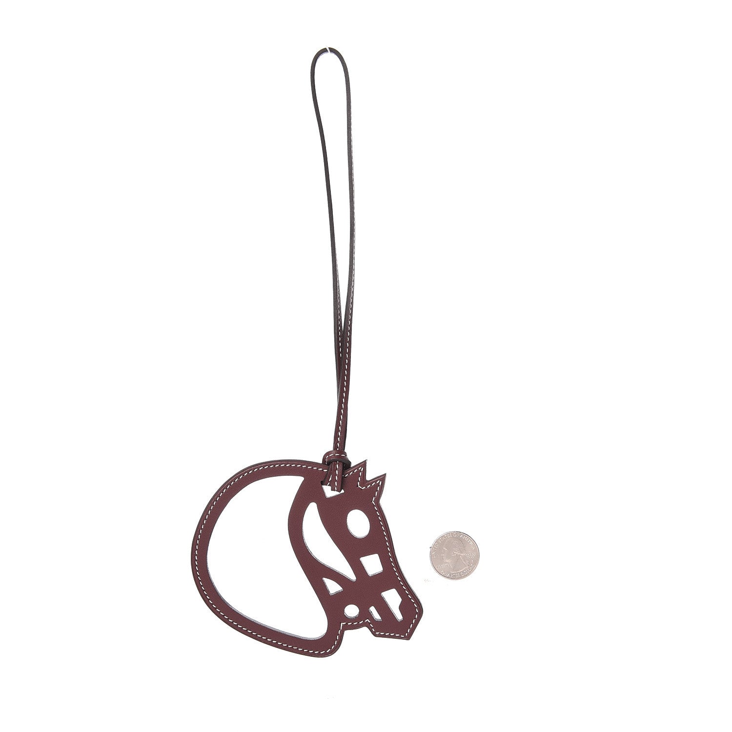 Hermes Swift Paddock Cheval Horse Bag Charm Bordeaux 2 of 4