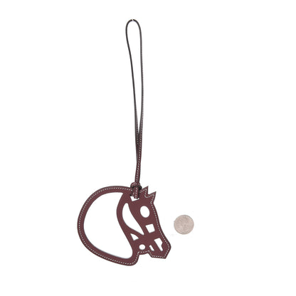 Hermes Swift Paddock Cheval Horse Bag Charm Bordeaux 2 of 4