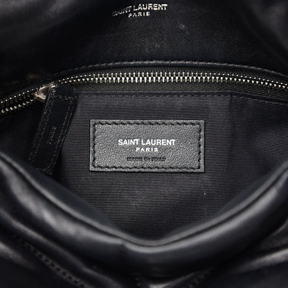 Saint Laurent Lambskin Quilted Small Loulou Puffer Monogram Chain Satchel Black 6 of 9