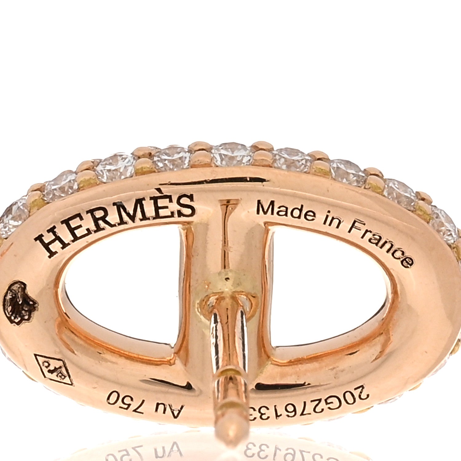 Hermes 18K Rose Gold Diamond New Farandole Earrings 4 of 4
