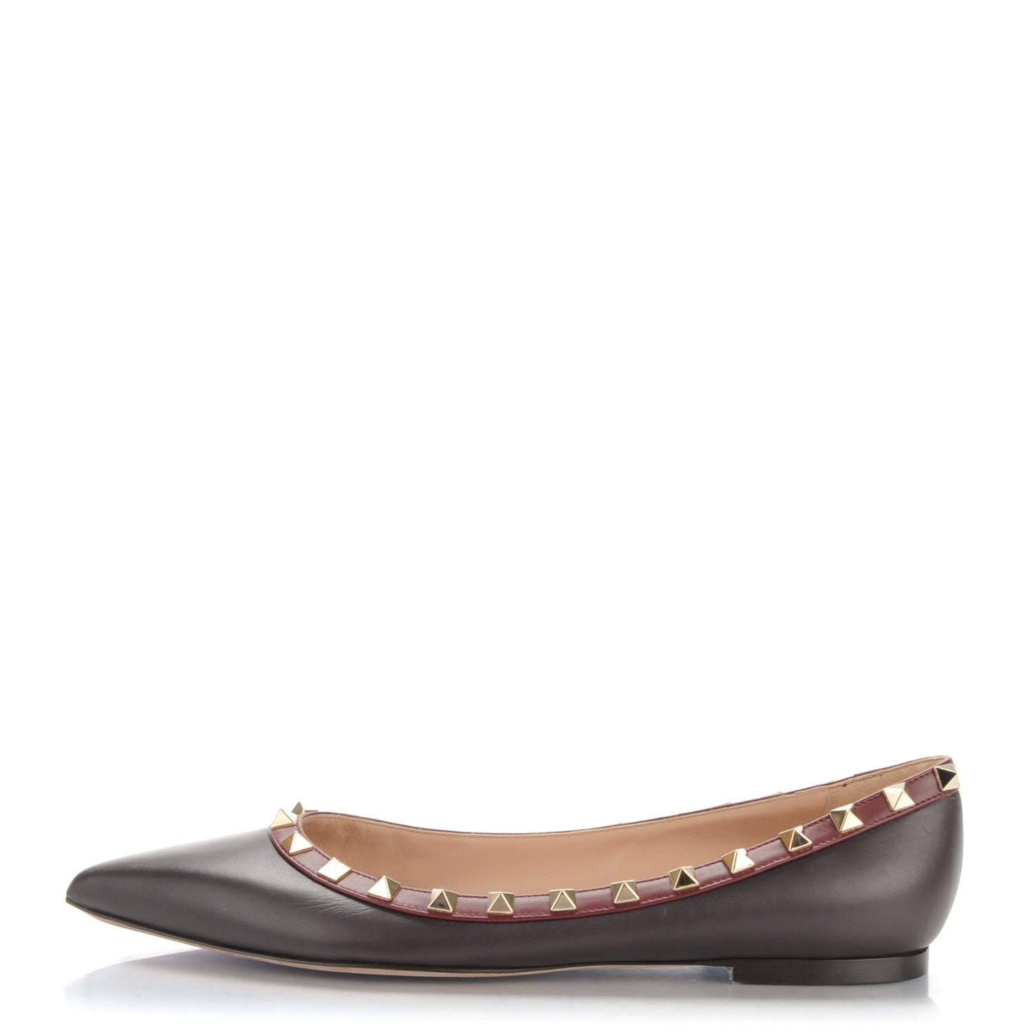 Valentino Garavani Nappa Rockstud Ballerina Flats 38 Griotte 1 of 7